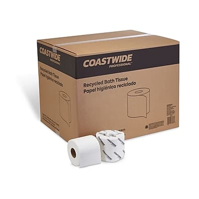 Coastwide Professional - Recycled Toilet Paper, 2-ply, 550 Sheets/Roll, 80 Rolls/Carton - White Coastwide Professional - Recycled Toilet Paper, 2-ply, 550 Sheets/Roll, 80 Rolls/Carton - White