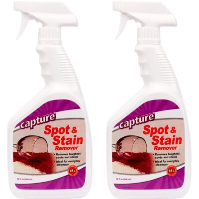 Capture - Spot & Stain Remover Carpet Cleaner Multi-Surface Spray for Carpets, Rugs, Upholstery & Fabric 32oz – Pack of 2 - White Capture - Spot & Stain Remover Carpet Cleaner Multi-Surface Spray for Carpets, Rugs, Upholstery & Fabric 32oz – Pack of 2 - White