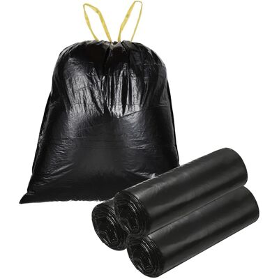 Unique Bargains - 60pcs Trash Bags with Drawstring, 8.7 Gallon 24" Unscented Bathroom Bin Liners for Home Office Kitchen - Black Unique Bargains - 60pcs Trash Bags with Drawstring, 8.7 Gallon 24" Unscented Bathroom Bin Liners for Home Office Kitchen - Black