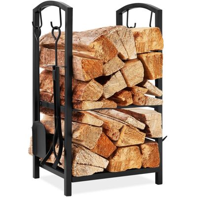 Best Choice Products - 5-Piece Firewood Log Rack Holder Tools Set for Fireplace w/ Hook, Broom, Shovel, Tongs - Black Best Choice Products - 5-Piece Firewood Log Rack Holder Tools Set for Fireplace w/ Hook, Broom, Shovel, Tongs - Black