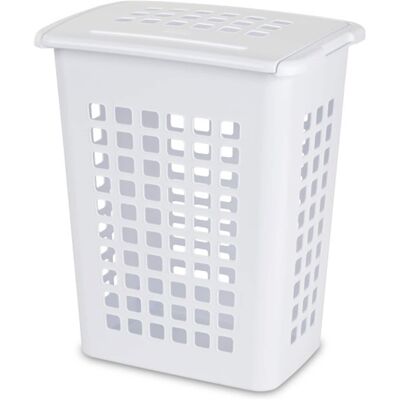 Sterilite - Rectangular LiftTop Plastic Clothes Laundry Hamper Bin w/ Lid (4 Pack) - White Sterilite - Rectangular LiftTop Plastic Clothes Laundry Hamper Bin w/ Lid (4 Pack) - White