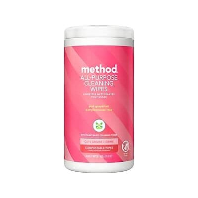 Method - Disinfecting Wipes, Pink Grapefruit Scent, 70 Wipes/Canister (338527) Method - Disinfecting Wipes, Pink Grapefruit Scent, 70 Wipes/Canister (338527)