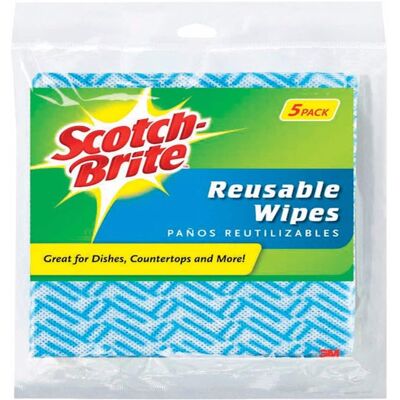 Scotch-Brite - Microfiber Reusable Wipes 11.5 in. W X 19.5 in. L 5 pk Scotch-Brite - Microfiber Reusable Wipes 11.5 in. W X 19.5 in. L 5 pk