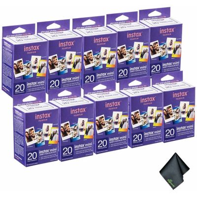 - 10xFUJIFILM INSTAX MINI Instant Film Variety Value Pack (20 Exposures), Microfiber Cleaning Cloth, Bundle - 10xFUJIFILM INSTAX MINI Instant Film Variety Value Pack (20 Exposures), Microfiber Cleaning Cloth, Bundle