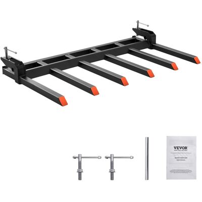 VEVOR - Clamp on Debris Forks to 60" Bucket, 4560 lbs Capacity Heavy Duty Clamp on Pallet Forks Bucket Attachments - Black VEVOR - Clamp on Debris Forks to 60" Bucket, 4560 lbs Capacity Heavy Duty Clamp on Pallet Forks Bucket Attachments - Black