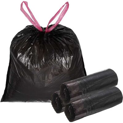 Unique Bargains - 160pcs Trash Bags with Drawstring, 5.2 Gallon 20" Unscented Bathroom Bin Liners for Home Office Kitchen - Black Unique Bargains - 160pcs Trash Bags with Drawstring, 5.2 Gallon 20" Unscented Bathroom Bin Liners for Home Office Kitchen - Black
