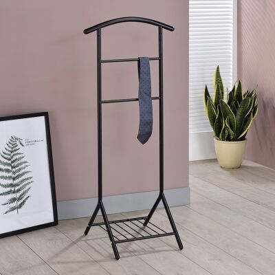 Kings Brand Furniture - Amos Metal Wardrobe Suit Valet Stand Organizer, Clothes Rack, Contour Hanger - Black Kings Brand Furniture - Amos Metal Wardrobe Suit Valet Stand Organizer, Clothes Rack, Contour Hanger - Black
