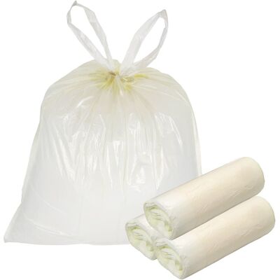 Unique Bargains - 50pcs Trash Bags with Drawstring, 6.7 Gallon 22" Unscented Bathroom Bin Liners for Home Office Kitchen - Milky White Unique Bargains - 50pcs Trash Bags with Drawstring, 6.7 Gallon 22" Unscented Bathroom Bin Liners for Home Office Kitchen - Milky White