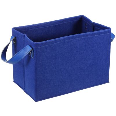 Unique Bargains - Felt Storage Basket, 15x11x9 Inch Collapsible with PU Handle Foldable Blanket Basket for Closet Laundry - Blue Unique Bargains - Felt Storage Basket, 15x11x9 Inch Collapsible with PU Handle Foldable Blanket Basket for Closet Laundry - Blue