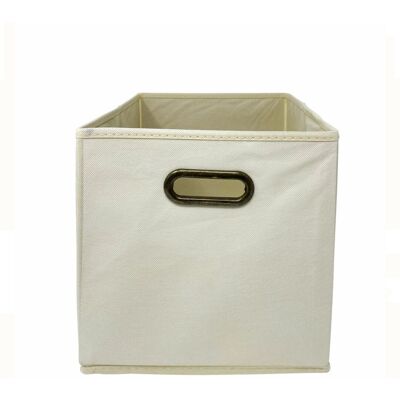 Kitcheniva - Fabric Storage Cube Bins Organizer Basket Containers Bins Metal Handle 10 Inch 6 Pack Beige Kitcheniva - Fabric Storage Cube Bins Organizer Basket Containers Bins Metal Handle 10 Inch 6 Pack Beige