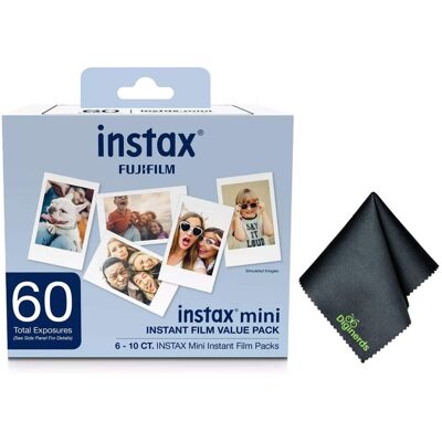 Fuji - Instax Mini Value Pack Instant Film (60 Exposures) + Cleaning Cloth Fuji - Instax Mini Value Pack Instant Film (60 Exposures) + Cleaning Cloth