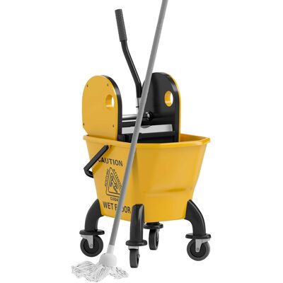 Homcom - Bucket with Wringer on Wheels for Floor Cleaning Homcom - Bucket with Wringer on Wheels for Floor Cleaning