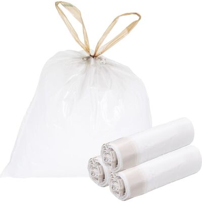 Unique Bargains - 50pcs Trash Bags with Drawstring, 6.7 Gallon 22" Unscented Bathroom Bin Liners for Home Office Kitchen - Champagne Gold Unique Bargains - 50pcs Trash Bags with Drawstring, 6.7 Gallon 22" Unscented Bathroom Bin Liners for Home Office Kitchen - Champagne Gold