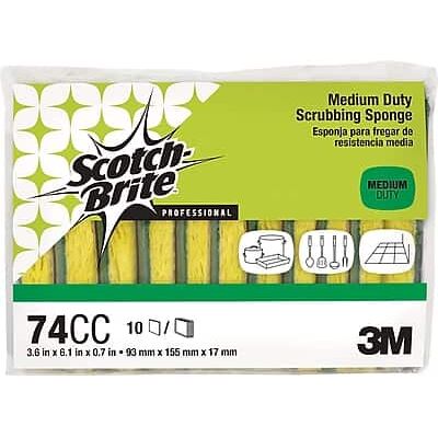Scotch-Brite - Scrubbing Sponges, 10 Sponges/Pack - Green/Yellow Scotch-Brite - Scrubbing Sponges, 10 Sponges/Pack - Green/Yellow
