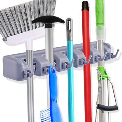 Sorbus - Broom and Mop Storage Organizer, Wall Mounted Organizer and Storage, Ideal for the Garage Home, Closet - Gray Sorbus - Broom and Mop Storage Organizer, Wall Mounted Organizer and Storage, Ideal for the Garage Home, Closet - Gray