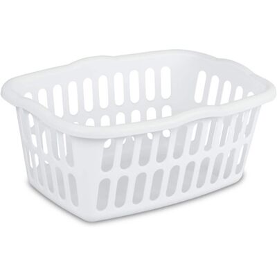 Sterilite - 1.5 Bushel Rectangular Plastic Laundry Basket Bins, 12 Pack - White Sterilite - 1.5 Bushel Rectangular Plastic Laundry Basket Bins, 12 Pack - White