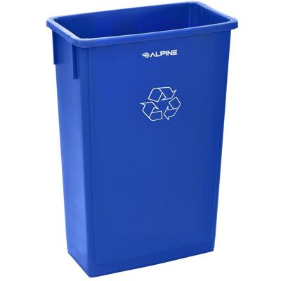Alpine Industries - 23 Gallon Slim Indoor Recycling Bin or Trash Can - Blue Alpine Industries - 23 Gallon Slim Indoor Recycling Bin or Trash Can - Blue