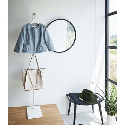 Yamazaki Home - Coat Rack (63.98" H) - Steel + Wood - White Yamazaki Home - Coat Rack (63.98" H) - Steel + Wood - White