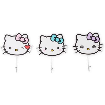 Silver Buffalo - Sanrio Hello Kitty "Pretty Bows" Die-Cut Wall Hooks Coat Hanger - Pink Silver Buffalo - Sanrio Hello Kitty "Pretty Bows" Die-Cut Wall Hooks Coat Hanger - Pink