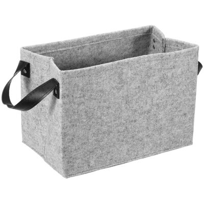 Unique Bargains - Felt Storage Basket, 15x11x9 Inch Collapsible with PU Handle Foldable Blanket Basket for Closet Laundry - Gray Unique Bargains - Felt Storage Basket, 15x11x9 Inch Collapsible with PU Handle Foldable Blanket Basket for Closet Laundry - Gray