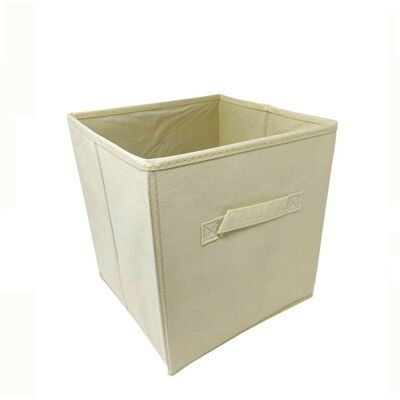 Kitcheniva - Fabric Storage Cube Bins Organizer Basket Containers Bins Fabric Handle 10 Inch 6 Pack Beige Kitcheniva - Fabric Storage Cube Bins Organizer Basket Containers Bins Fabric Handle 10 Inch 6 Pack Beige