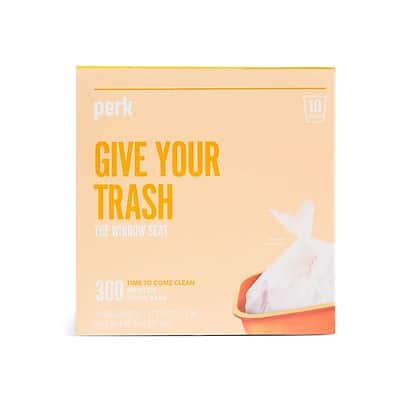 Perk - 10 Gallon Kitchen Trash Bag, 24" x 24", High Density, 0.36 mil, 300 Bags/Box - Clear Perk - 10 Gallon Kitchen Trash Bag, 24" x 24", High Density, 0.36 mil, 300 Bags/Box - Clear