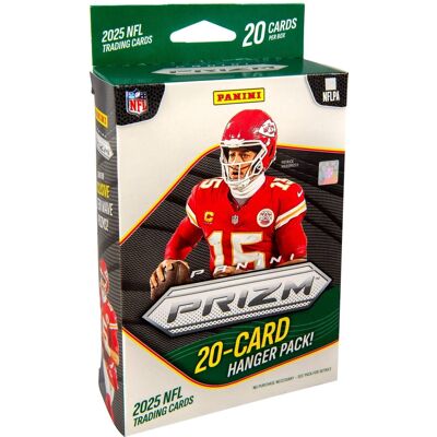 Panini - Prizm 2025 NFL Football Trading Cards Hanger Pack (20 Cards) – Retail Box Panini - Prizm 2025 NFL Football Trading Cards Hanger Pack (20 Cards) – Retail Box