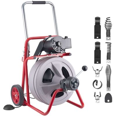 VEVOR - Drain Cleaner Machine 75 FT x 1/2 Inch, Auto Feed Sewer Snake Drain Auger on Wheels, Portable Drain Cleaning Machine VEVOR - Drain Cleaner Machine 75 FT x 1/2 Inch, Auto Feed Sewer Snake Drain Auger on Wheels, Portable Drain Cleaning Machine