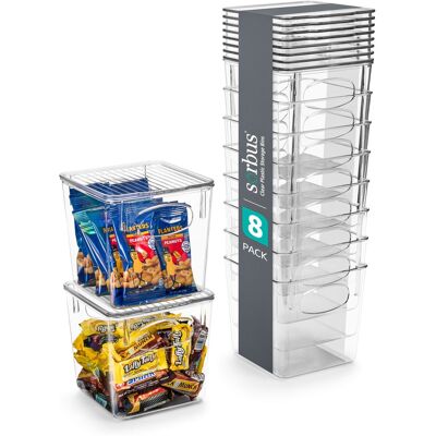 Sorbus - Small Plastic Storage Bins 8 Pack Sorbus - Small Plastic Storage Bins 8 Pack
