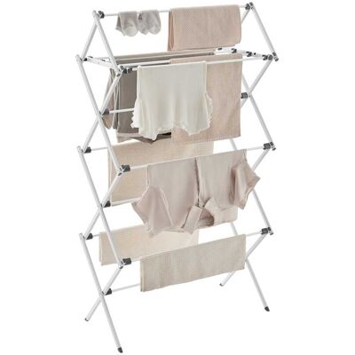 Songmics Home - Foldable Clothes Drying Rack, Laundry Drying Rack, Clothes Airer, Steel Frame, 14.6 x 29.5 x 53.2 Inches, Easy Assembly - White Songmics Home - Foldable Clothes Drying Rack, Laundry Drying Rack, Clothes Airer, Steel Frame, 14.6 x 29.5 x 53.2 Inches, Easy Assembly - White
