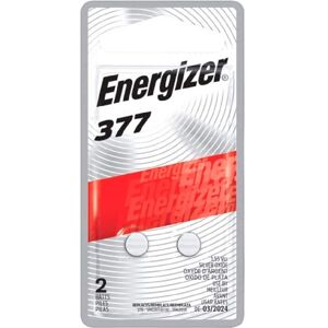 Energizer - 377 Batteries (2 Pack), Silver Oxide Button Cell Batteries Energizer - 377 Batteries (2 Pack), Silver Oxide Button Cell Batteries
