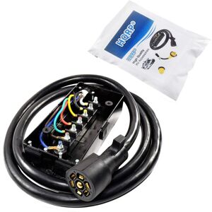 HQRP - 7-Way Trailer Plug Wiring Harness w Junction Box 4 ft Cable for RV Camper Truck - Black HQRP - 7-Way Trailer Plug Wiring Harness w Junction Box 4 ft Cable for RV Camper Truck - Black