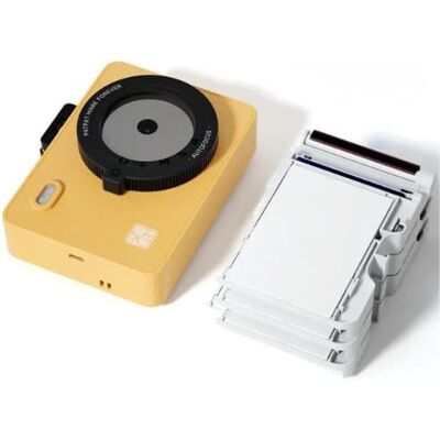 Hanin - M5S Instant Print Camera – Dye‑Sublimation Printing, Includes 10 Photo Sheets + Refill Pack (20 Sheets & 2 Ribbons) - Yellow Hanin - M5S Instant Print Camera – Dye‑Sublimation Printing, Includes 10 Photo Sheets + Refill Pack (20 Sheets & 2 Ribbons) - Yellow