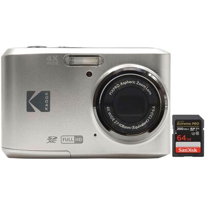 Kodak - Pixpro FZ45 Portable Digital Camera with 64GB Extreme PRO SDXC Card - Silver Kodak - Pixpro FZ45 Portable Digital Camera with 64GB Extreme PRO SDXC Card - Silver