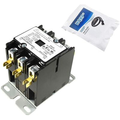 HQRP - 3-Pole 40 A 120 V AC Coil Contactor - HVAC Definite Purpose Relay, UL Listed - Black HQRP - 3-Pole 40 A 120 V AC Coil Contactor - HVAC Definite Purpose Relay, UL Listed - Black
