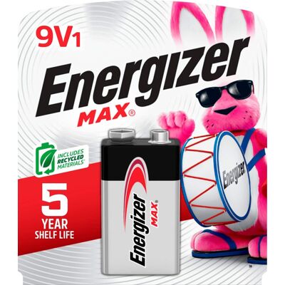 Energizer - MAX 9V Batteries (1 Pack), 9 Volt Alkaline Batteries Energizer - MAX 9V Batteries (1 Pack), 9 Volt Alkaline Batteries