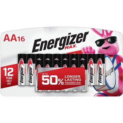 Energizer - MAX AA Batteries (16 Pack), Double A Alkaline Batteries Energizer - MAX AA Batteries (16 Pack), Double A Alkaline Batteries