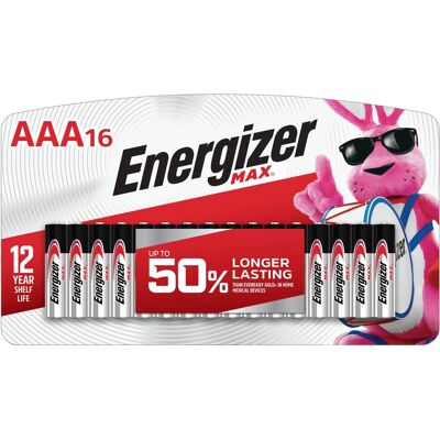 Energizer - MAX AAA Batteries (16 Pack), Triple A Alkaline Batteries Energizer - MAX AAA Batteries (16 Pack), Triple A Alkaline Batteries