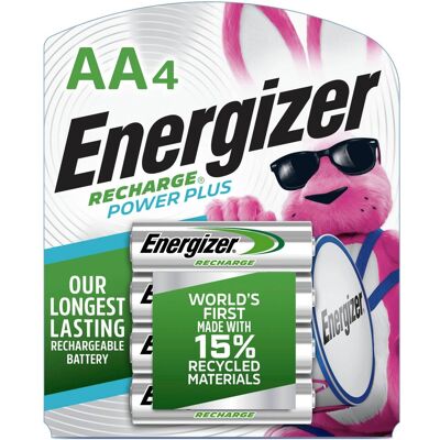 Energizer - Rechargeable AA Batteries (4 Pack), Double A Batteries Energizer - Rechargeable AA Batteries (4 Pack), Double A Batteries