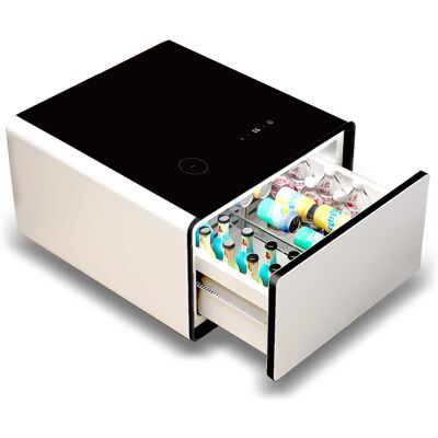 Livtab - Smart Side Table with Fridge, Wireless Charging, USB & Power Outlets, Motion Sensor Night Light, Perfect for Bedroom - White Livtab - Smart Side Table with Fridge, Wireless Charging, USB & Power Outlets, Motion Sensor Night Light, Perfect for Bedroom - White