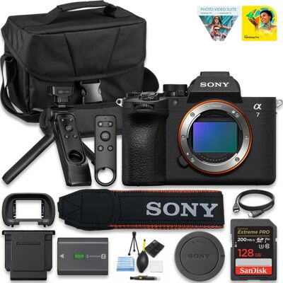 Bundle - Sony - Alpha 7 V Full-Frame Mirrorless Camera Pro with Wireless Grip, 33MP Sensor & AI AF + More - Black Bundle - Sony - Alpha 7 V Full-Frame Mirrorless Camera Pro with Wireless Grip, 33MP Sensor & AI AF + More - Black