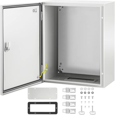 VEVOR - NEMA Steel Enclosure, 20 x 16 x 10 in, NEMA 4X Steel Electrical Box, IP66 Waterproof & Dustproof - Gray White VEVOR - NEMA Steel Enclosure, 20 x 16 x 10 in, NEMA 4X Steel Electrical Box, IP66 Waterproof & Dustproof - Gray White