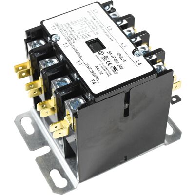 HQRP - 4-Pole 40 A 24 V AC Coil HVAC Definite Purpose Contactor Relay UL Listed for C25ENF440T - Black HQRP - 4-Pole 40 A 24 V AC Coil HVAC Definite Purpose Contactor Relay UL Listed for C25ENF440T - Black