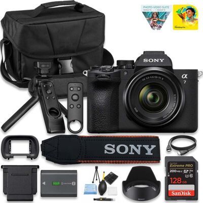 Bundle - Sony - Alpha 7 V Camera with 28-70mm Lens Pro, Wireless Grip, 33MP Sensor & AI AF + More - Black Bundle - Sony - Alpha 7 V Camera with 28-70mm Lens Pro, Wireless Grip, 33MP Sensor & AI AF + More - Black