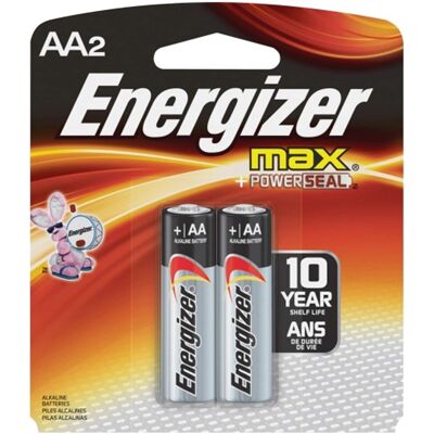 Energizer - E91BP-2 AA Size Alkaline General Purpose Battery, AA - Alkaline - 1.5 V DC - 3-2 Packs (6 Batteries Total) Bun Energizer - E91BP-2 AA Size Alkaline General Purpose Battery, AA - Alkaline - 1.5 V DC - 3-2 Packs (6 Batteries Total) Bun