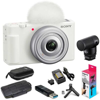 Sony - ZV-1F Vlog Camera (White) with Shotgun Microphone and Accessory Kit bundle Sony - ZV-1F Vlog Camera (White) with Shotgun Microphone and Accessory Kit bundle