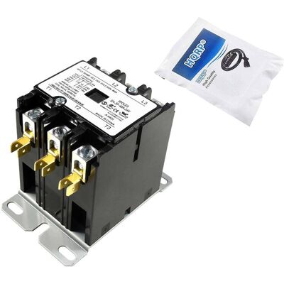 HQRP - 3-Pole 40 A 24 V AC HVAC Contactor Relay - Replacement for C25DNF340T - Black HQRP - 3-Pole 40 A 24 V AC HVAC Contactor Relay - Replacement for C25DNF340T - Black