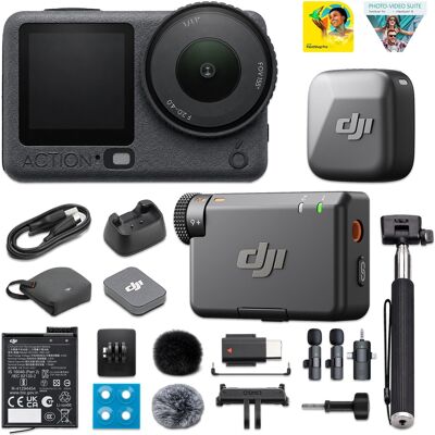 Bundle - Osmo Action 6 Standard Combo + DJI Mic Mini Wireless System for Camera & Smartphone 8K, 1/1.1" Sensor, Variable - Gray Bundle - Osmo Action 6 Standard Combo + DJI Mic Mini Wireless System for Camera & Smartphone 8K, 1/1.1" Sensor, Variable - Gray