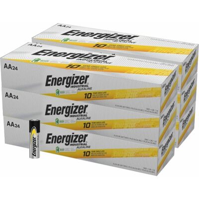 Energizer - Industrial Alkaline AA Battery Boxes of 24 For Multipurpose AA 1.5 V DC 24/Box 6 / Carton Energizer - Industrial Alkaline AA Battery Boxes of 24 For Multipurpose AA 1.5 V DC 24/Box 6 / Carton