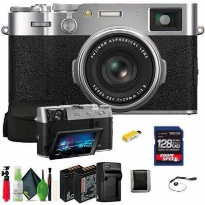 Fuji - X100VI Digital Camera Kit + Accessories - Silver Fuji - X100VI Digital Camera Kit + Accessories - Silver